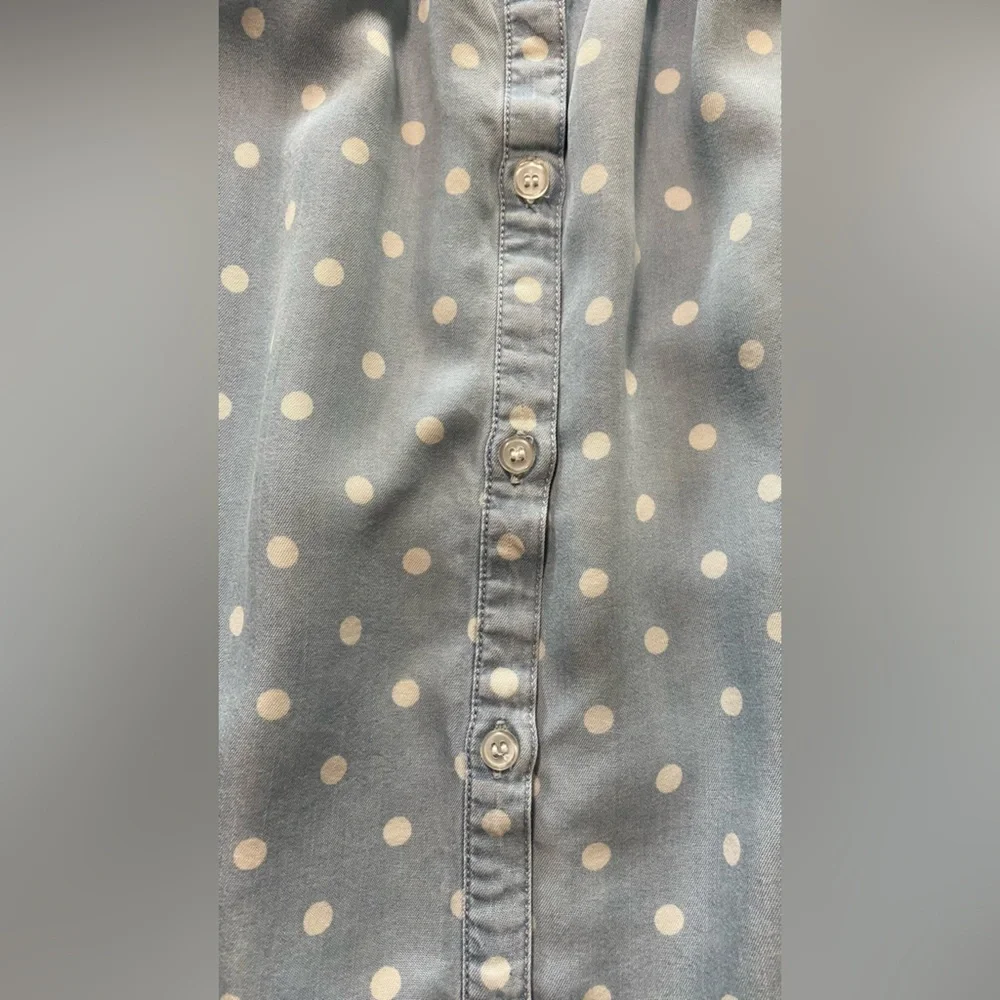 Velvet Heart Blue Polka Dot Women's Top - Picture 4 of 9